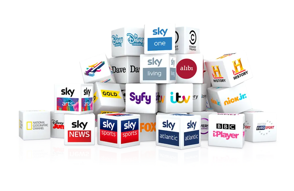 Dozens of television network logos representing the Nova4K channel line-up