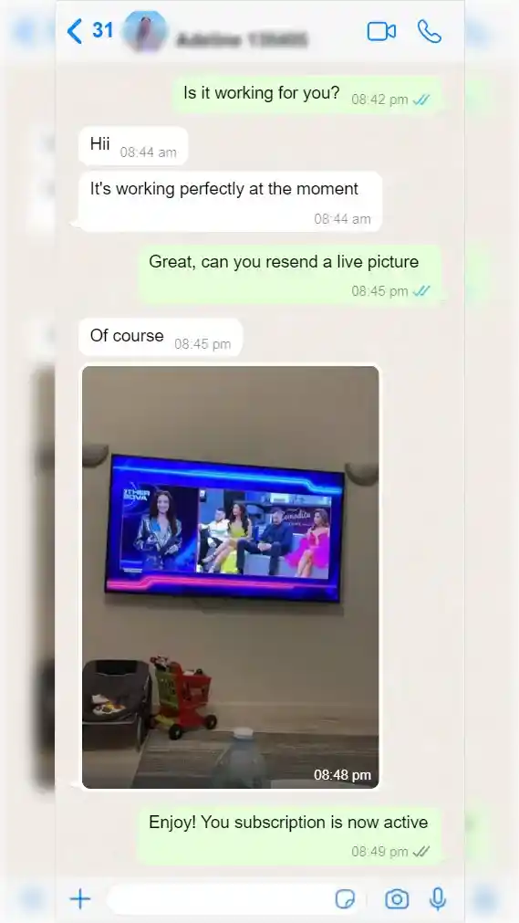 Customer confirming their subscription is active and playing